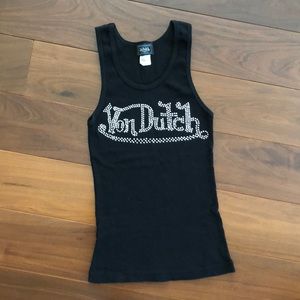 Von Dutch Rhinestone Tank Top 
